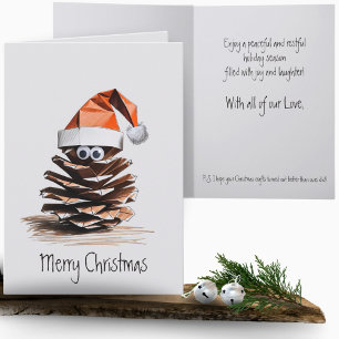 Niedlicher Pinecon Papier Kunsthandwerk Weihnachte Karte