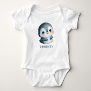 Niedlicher Pinguin 1. Weihnachtsgeburt Baby Strampler