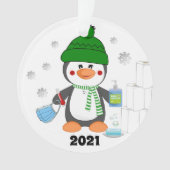 Niedlicher Pinguin 2020 Weihnachtsbaum Ornament (Vorderseite)