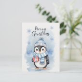 "Niedlicher Pinguin 2" Feiertagspostkarte (Stehend Vorderseite)