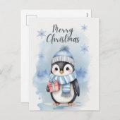 "Niedlicher Pinguin 2" Feiertagspostkarte (Vorne/Hinten)