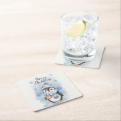 "Niedlicher Pinguin 2" Rechteckiger Pappuntersetzer (Vor Ort)