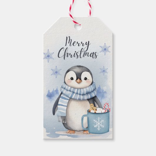 "Niedlicher Pinguin 3" Geschenkanhänger (Vorderseite)
