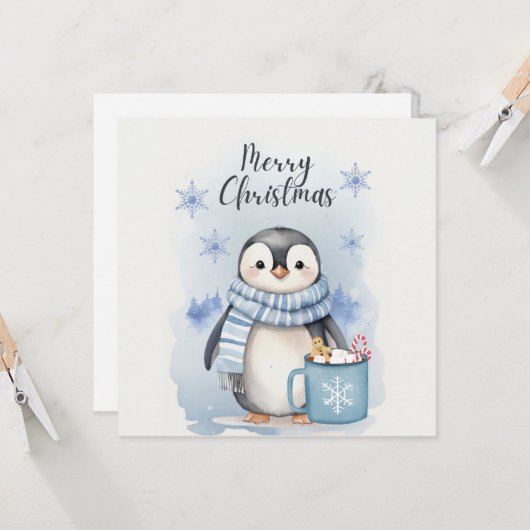 "Niedlicher Pinguin 3" Karte (Vorderseite/Rückseite Beispiel)