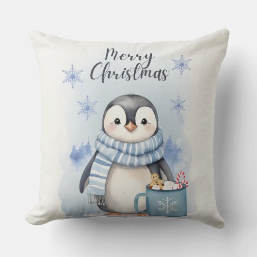 "Niedlicher Pinguin 3" Kissen (Vorderseite)