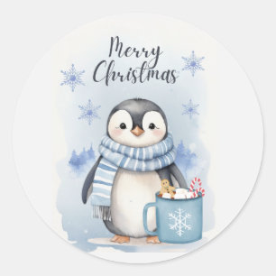 Niedlicher Pinguin 3 Runder Aufkleber