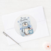 Niedlicher Pinguin 3 Runder Aufkleber (Umschlag)