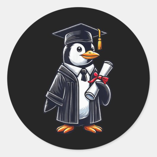 Niedlicher Pinguin-Abschluss Runder Aufkleber (Vorderseite)