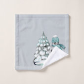 Niedlicher Pinguin-Arktische Schneekiefern Badhandtuch Set (Waschlappen)