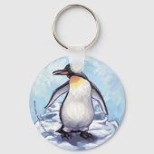 Niedlicher Pinguin auf blau Schlüsselanhänger (Vorderseite)