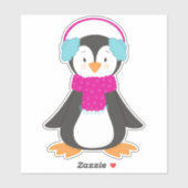 Niedlicher Pinguin, Baby Pinguin, Pinguin mit Karp Aufkleber (Blatt)