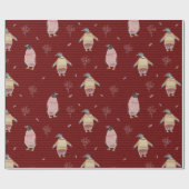 Niedlicher Pinguin Bird Winter Sweater Fun Geschenkpapier (Flach)