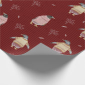 Niedlicher Pinguin Bird Winter Sweater Fun Geschenkpapier (Ecke)