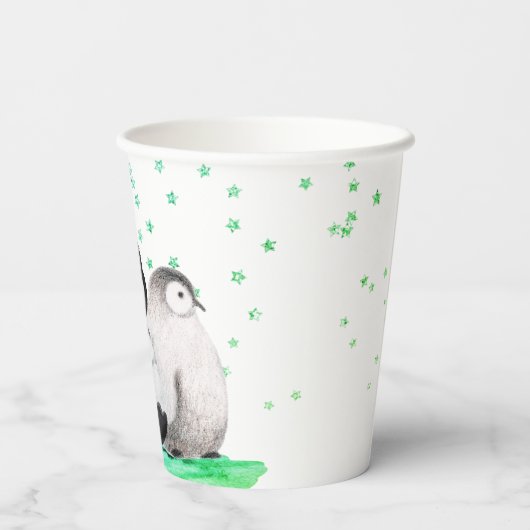 Niedlicher Pinguin Birthday Pappbecher (Rückseite)