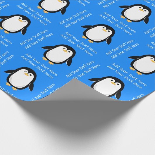 Niedlicher Pinguin Blue Geburtstag Geschenkpapier (Ecke)