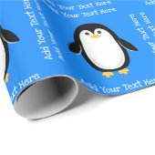 Niedlicher Pinguin Blue Geburtstag Geschenkpapier (Rolleneckpunkt)