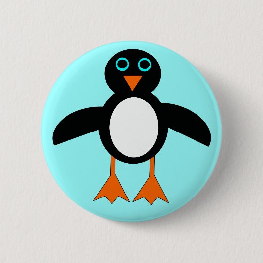 Niedlicher Pinguin-Button Button (Vorderseite)