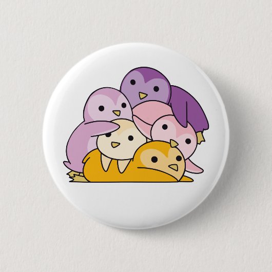 Niedlicher Pinguin-Button für die Trixflagge Button (Vorderseite)