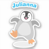 Niedlicher Pinguin-Cartoon Aufkleber (Vorderseite)