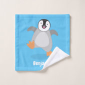 Niedlicher Pinguin-Cartoon Badhandtuch Set (Waschlappen)