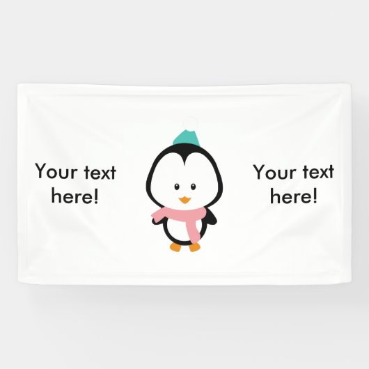 Niedlicher Pinguin-Cartoon Banner (Horizontal)
