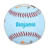 Niedlicher Pinguin-Cartoon Baseball (Rückseite)