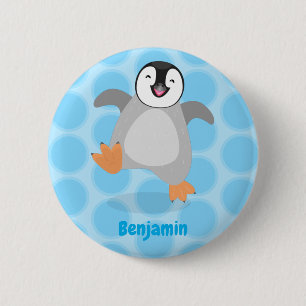 Niedlicher Pinguin-Cartoon Button