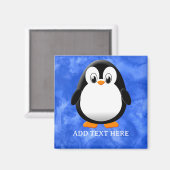 Niedlicher Pinguin Cartoon Custom Blue Watercolor Magnet (Vorderseite/Rückseite)