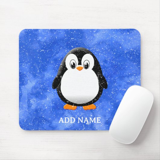 Niedlicher Pinguin Cartoon Custom Winter Blue Wate Mousepad (Mit Mouse)