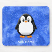 Niedlicher Pinguin Cartoon Custom Winter Blue Wate Mousepad (Vorne)