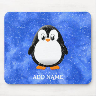 Niedlicher Pinguin Cartoon Custom Winter Blue Wate Mousepad