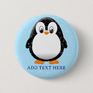 Niedlicher Pinguin-Cartoon Custom Winter Button