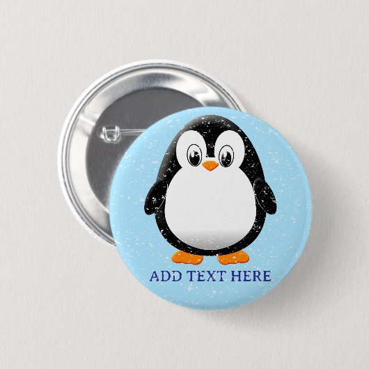 Niedlicher Pinguin-Cartoon Custom Winter Button (Vorne & Hinten)