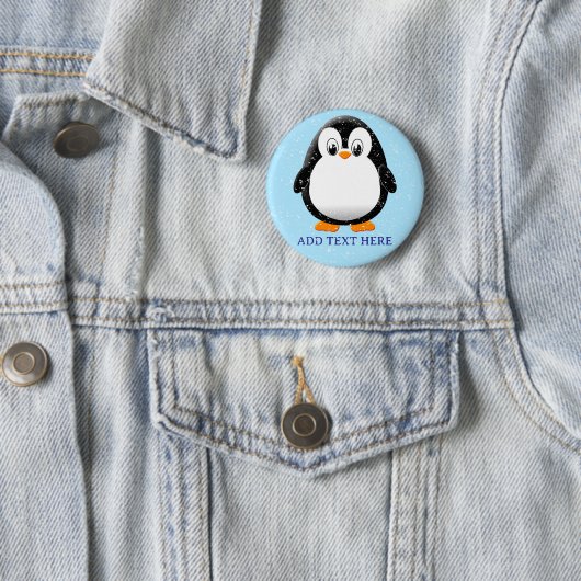Niedlicher Pinguin-Cartoon Custom Winter Button (Beispiel)
