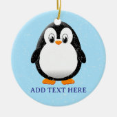 Niedlicher Pinguin-Cartoon Custom Winter Keramik Ornament (Vorne)