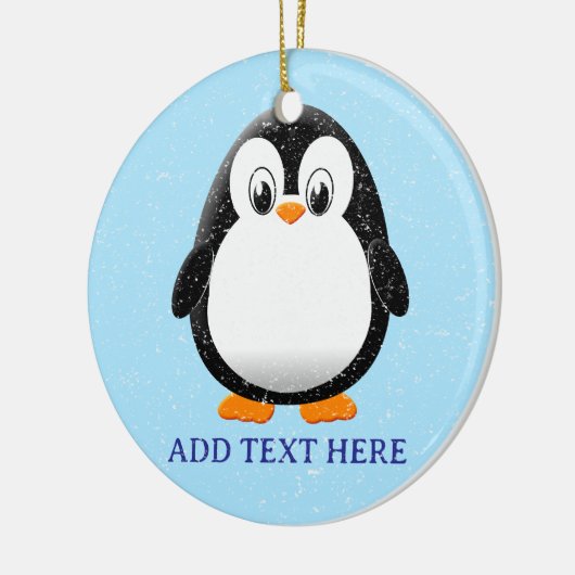 Niedlicher Pinguin-Cartoon Custom Winter Keramik Ornament (Links)