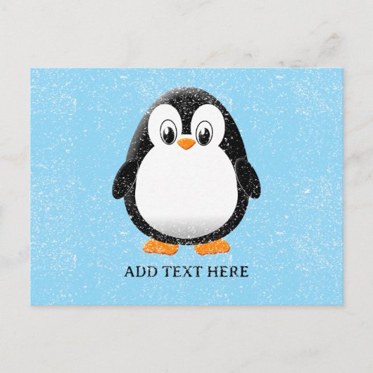 Niedlicher Pinguin-Cartoon Custom Winter Postkarte (Vorderseite)