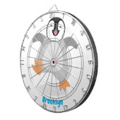 Niedlicher Pinguin-Cartoon Dartscheibe (Vorderseite rechts)