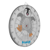 Niedlicher Pinguin-Cartoon Dartscheibe (Vorderseite Links)