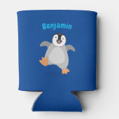 Niedlicher Pinguin-Cartoon Dosenkühler (Rückseite)