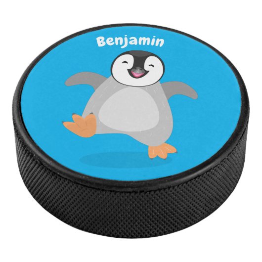 Niedlicher Pinguin-Cartoon Eishockey Puck (3/4)