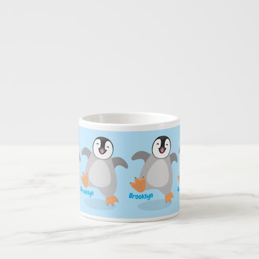Niedlicher Pinguin-Cartoon Espressotasse (Vorderseite)