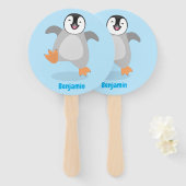 Niedlicher Pinguin-Cartoon Fächer (Vorne und Hinten)