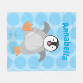 Niedlicher Pinguin-Cartoon Fleecedecke (Vorderseite (Horizontal))