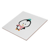 Niedlicher Pinguin-Cartoon Fliese (Seite)