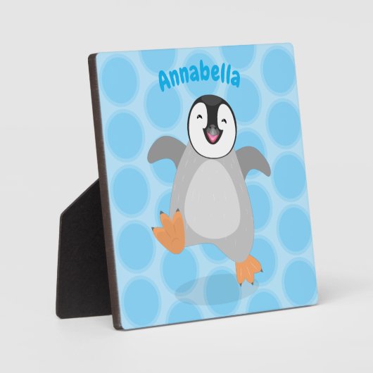 Niedlicher Pinguin-Cartoon Fotoplatte (Vorderseite)