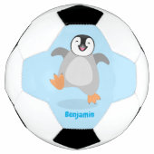 Niedlicher Pinguin-Cartoon Fußball (Vorderseite)