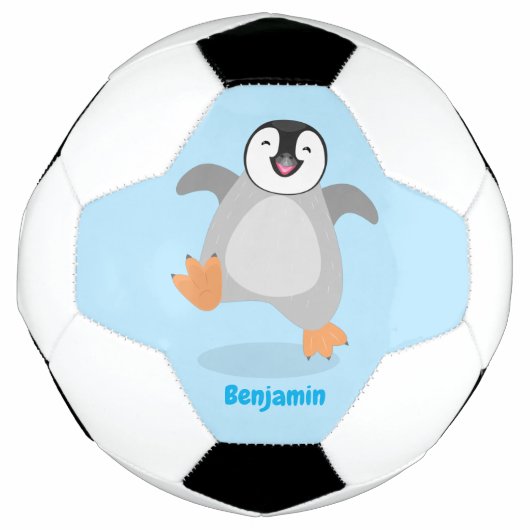 Niedlicher Pinguin-Cartoon Fußball (Vorderseite)