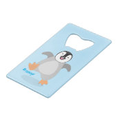 Niedlicher Pinguin-Cartoon Geldbeutel Flaschenöffner (Vorderseite Schrägansicht)