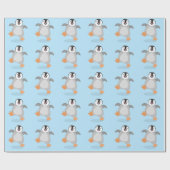 Niedlicher Pinguin-Cartoon Geschenkpapier (Flach)